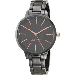 Nine West Women's Rose Gold band Gray dial Crystal Accented Bracelet Watch